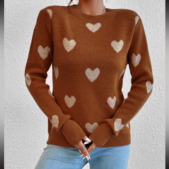 Cozy hearts print sweater top - Picture 4 of 6